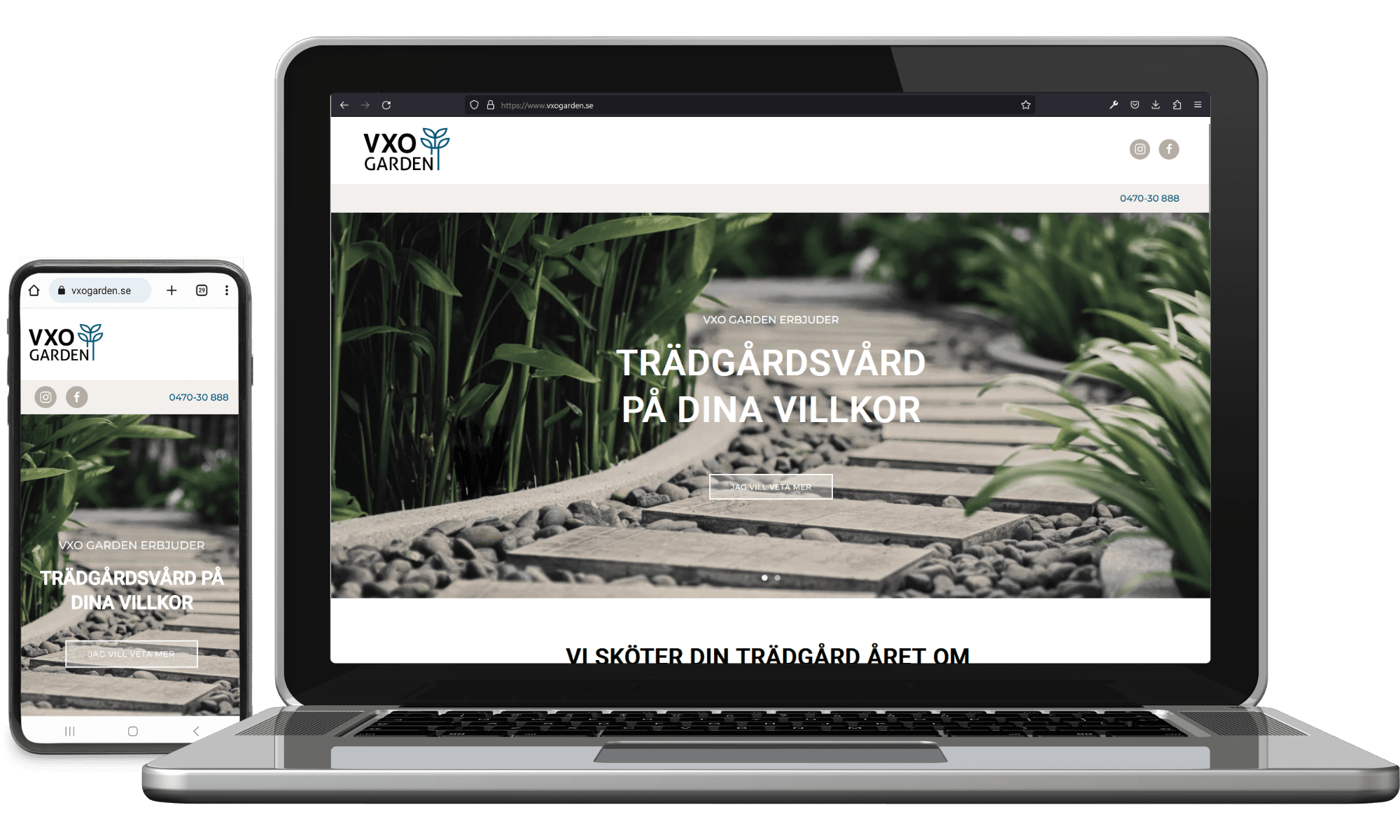 Digitalt visitkort VXO Garden