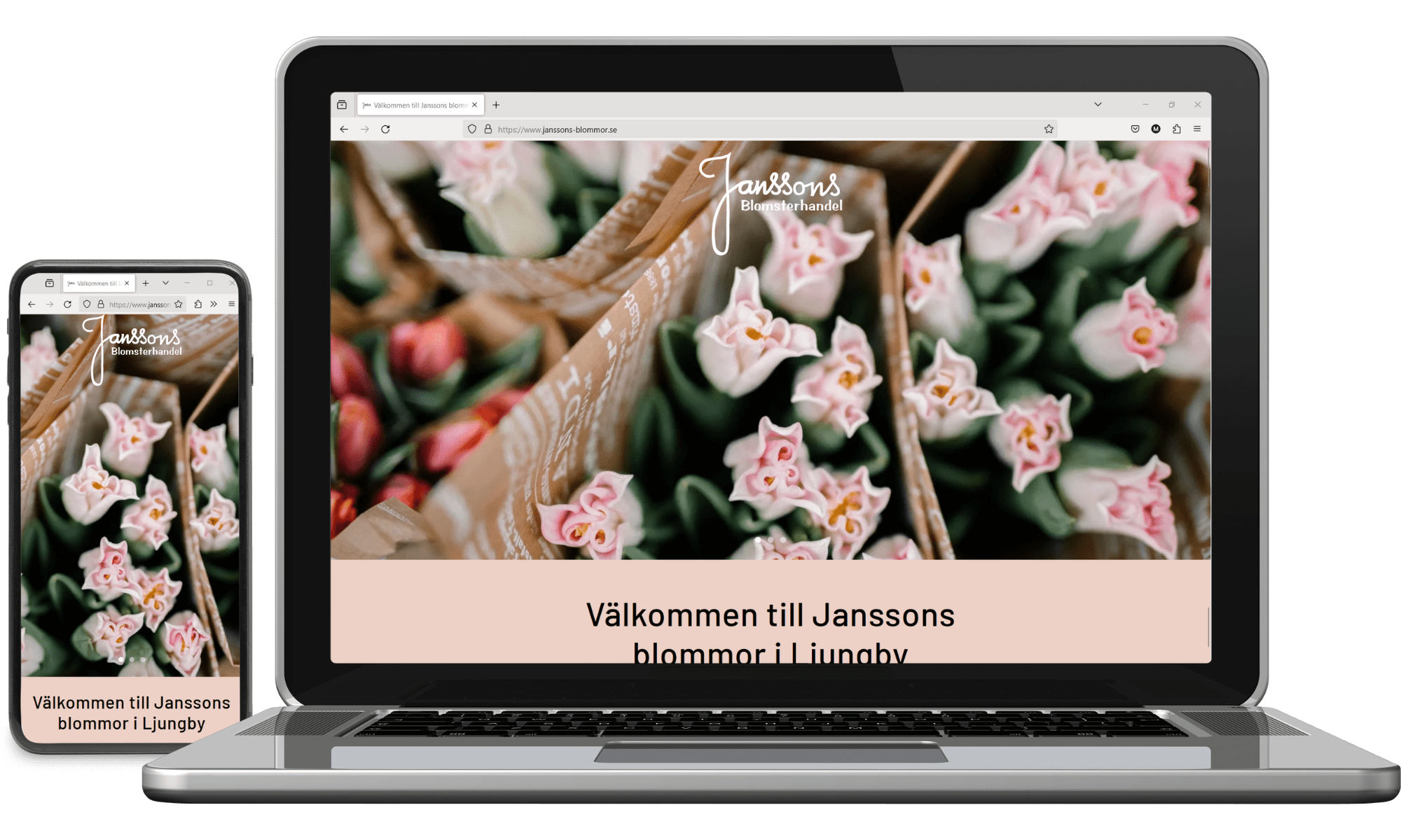 Digitalt visitkort Janssons Blommor