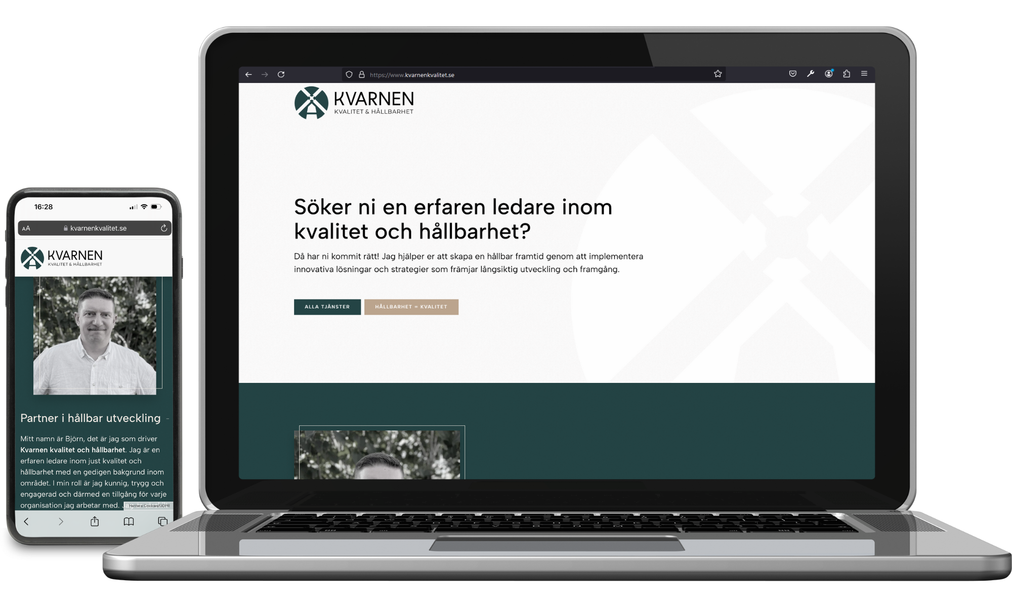 Digitalt visitkort Kvarnen Hållbarhet