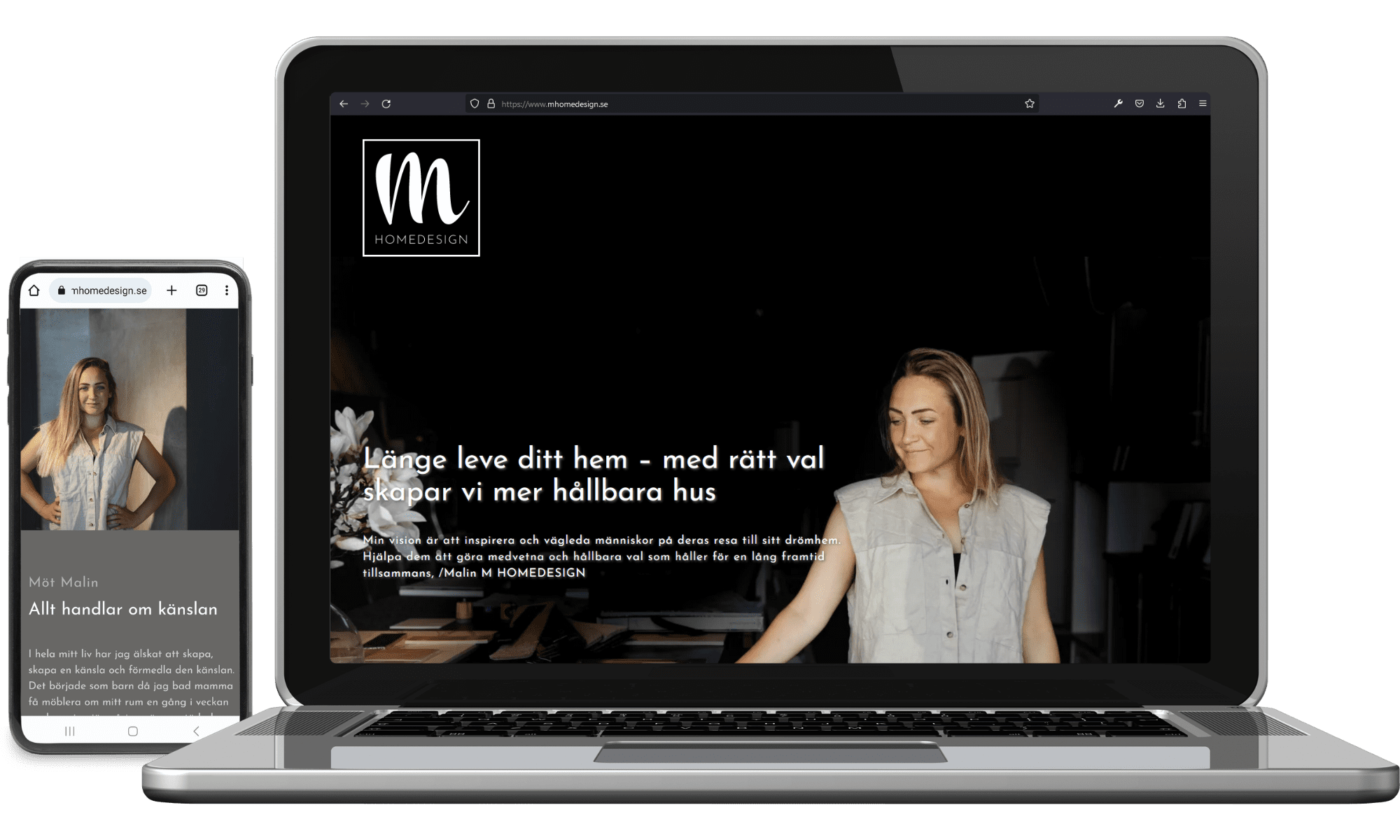 Digitalt visitkort M HOMEDESIGN 