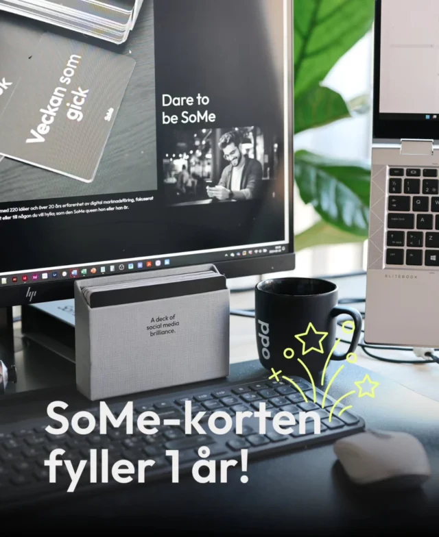 Tänk att det redan gått ett år sedan vi lanserade denna produkt, SoMe-korten ⁠🥳
⁠
I samband med 1-årsdagen lanserar vi This is SoMe - en kreativ hub. Få ännu fler tips, insikter och inspiration, utöver de du får i SoMe-korten och på @somekort.se Anmäl dig via somekort.se/mailutskick⁠
⁠
Ni som anmäler er till utskicken blir också de första som får nyheter kring korten och när de är tillbaka i lager igen.⁠
⁠
För dig som eventuellt missat så är SoMe-korten en produkt vi tagit fram. Det är en kortlek med över 220 innehållsidéer till företagets sociala medier. Placera den snygga boxen på skrivbordet och ha alltid nya idéer inom räckhåll. Innehållet är skapat av erfarna kommunikatörer och social media managers och är en perfekt present till dig själv eller en kollega.⁠⁠
⁠
Så in och gratta @somekort.se på ett-årsdagen⁠ 😁
⁠
#marknadsföringstips #socialamedier #socialamediertips #instagramtips