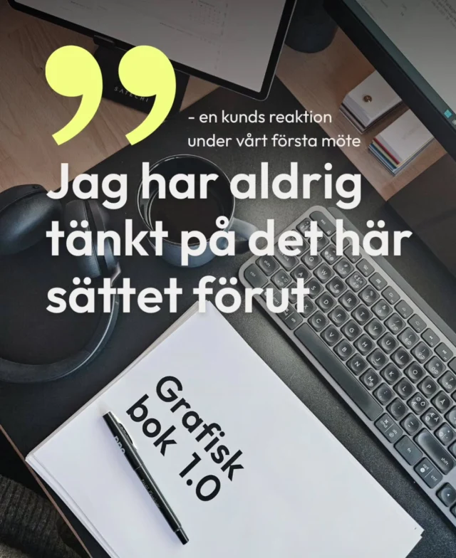 "Jag har aldrig tänkt på det här sättet förut." 👀⁠
⁠
Det hörde vi flera gånger under en workshop med en ny kund. Hon lämnade mötet med nya insikter och en tydligare bild av sitt varumärke och nu jobbar vi vidare med att forma texterna, den grafiska profilen och en ny webbplats.⁠
⁠
Vi börjar alltid med en workshop för att få det underlag vi behöver och ger samtidigt kunden en möjlighet att se sitt varumärke med nya ögon.